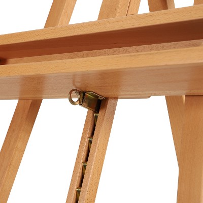 Adjustable Solid Beech Wood Studio Easel with Brush Holder