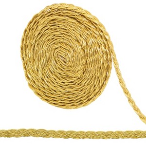 Gimp Braid Trim, 3 Yards 0.3 inch Metallic Woven Trim, Sewing DIY Craft Braid Ribbon for Hat Headband Costume Garment Decor Accessory - 1 of 4