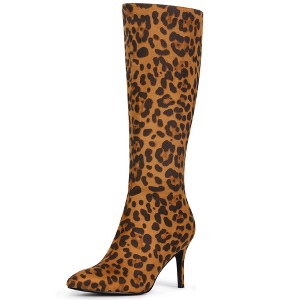 BLISSFUL STEP Classic Pointed Toe Stiletto Heel Knee High Boots for Women - 1 of 4