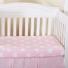 Everyday Kids 2-Pack Crib Sheets for Baby Girl – 100% Cotton Jersey – Pink Hearts & Dots – Soft, Breathable, Fits Standard Crib Mattress - 2 of 4