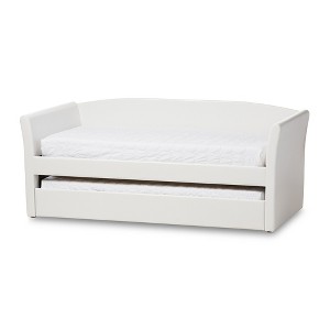Twin Camino Modern and Contemporary Faux Leather Upholstered Daybed with Guest Trundle Bed - Baxton Studio - 1 of 4