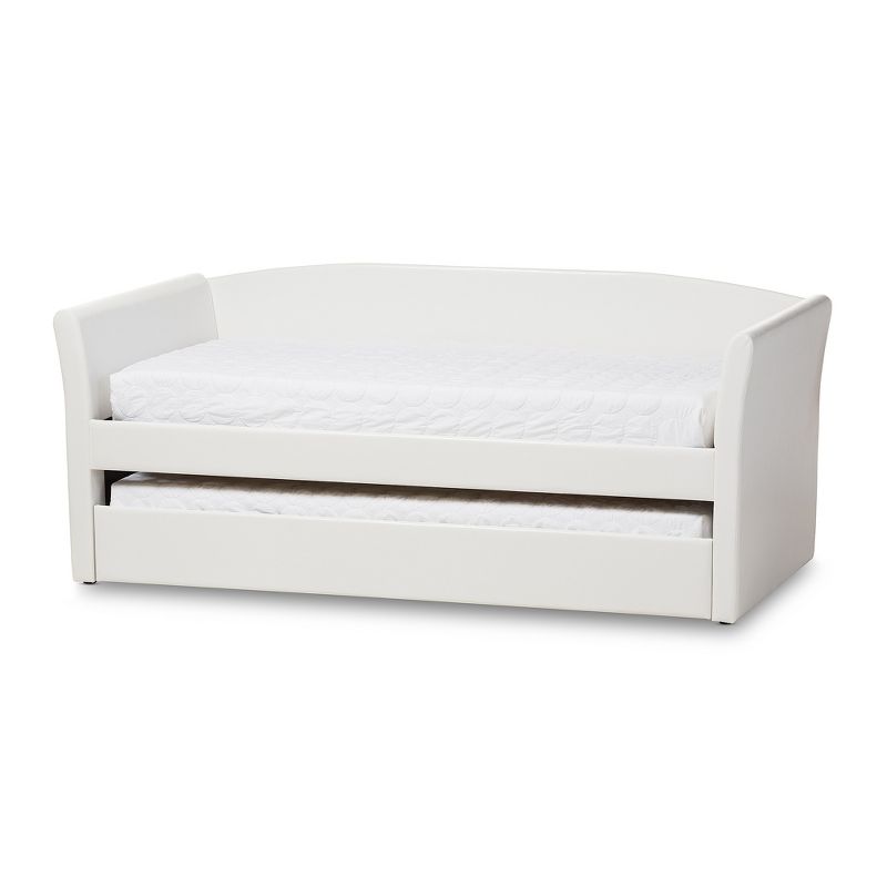 Twin Camino Modern and Contemporary Faux Leather Upholstered Daybed with Guest Trundle Bed - Baxton Studio, 1 of 7
