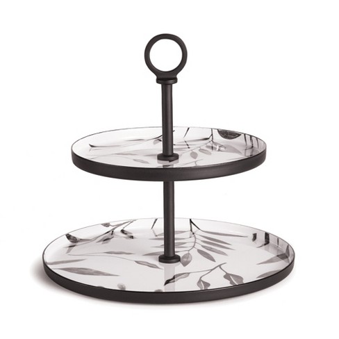 Plum Post Leaf 2 Tier Round Tray Target