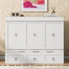 NicBex Full Size Murphy Bed 76" Wooden Queen Bed Frame Wall Bed with 3 Spacious Drawers and USB Ports for Apartment and Living Room - 3 of 4