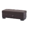 HomeRoots 50" Brown Faux Leather Tufted Storage Ottoman - 4 of 4