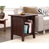 AFI Nantucket 20" Square Solid Wood End Table with Charger in Burnt Amber - image 2 of 4