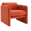 CAVINAS Modern Accent Chair with Waved Arms & Metal Decoration, Teddy Fabric Upholstered Armchair for Living Room, Bedroom, Office - 4 of 4