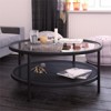 Metal Regtangular Mesh Shelf Black and Glass Coffee Table - Henn&Hart - 2 of 4