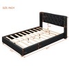 Queen/Full Size Upholstered Platform Bed Frame with Metal Strips Decor 4Q -ModernLuxe - 3 of 4