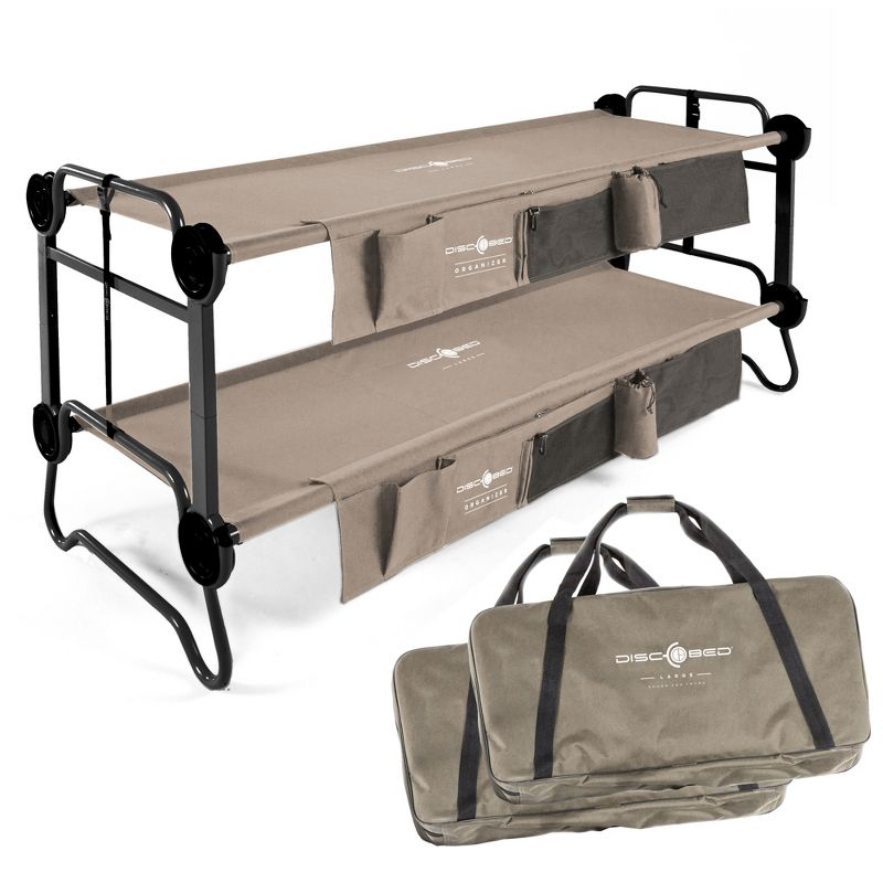 Disc-O-Bed Cam-O-Bunk Benchable Double Cot with Storage Organizers, 1 of 7