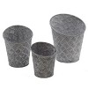 Slickblue Vintage Decorative Galvanized Metal Planter, Indoor/Outdoor Flower Pot, Silver, Small/Medium/Large - 3 of 4