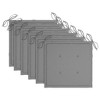 vidaXL 6-Piece Patio Dining Chairs with Cushions – Durable Weather-Resistant Outdoor Furniture Made of Solid Acacia Wood - Gray - 4 of 4