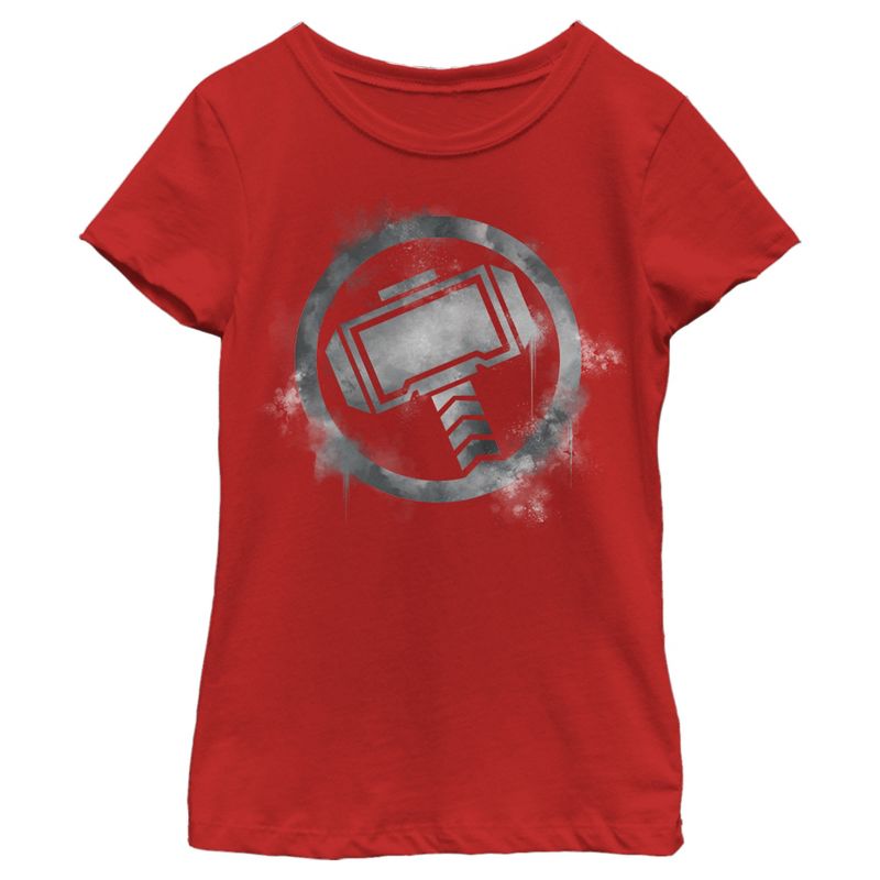 Girl's Marvel Avengers: Endgame Smudged Thor T-Shirt, 1 of 5