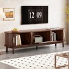 HDZNVF Modern Farmhouse TV Stand For 75 Inch TVs Dark Brown - 2 of 4