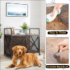 Coucheta Dog Crate Furniture - Double Door Kennel End Table with Locking Wheels, Vintage Brown for Small/Large Dogs - 4 of 4