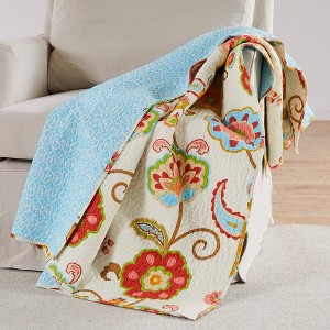 Ashbury Spring Floral Quilted Throw - Levtex Home - 1 of 4