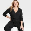 Women's Ribbed Henley Pajama Top - Auden™ - 3 of 3