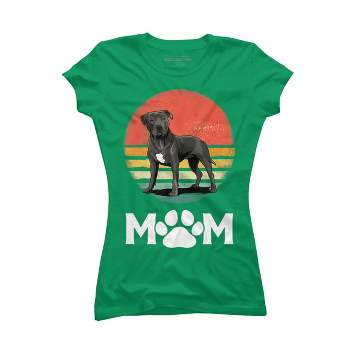 Junior's Design By Humans Mother's Day Pittie Mom Pitbull Dog Lovers By JorgeLopez T-Shirt