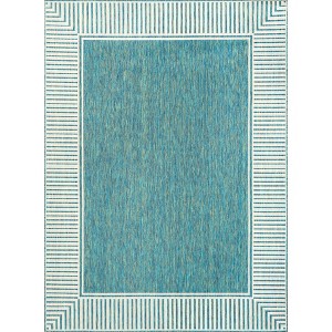 Nuloom Asha Striped Border Stain Resistant High Traffic Outdoor Area Rug - 1 of 4