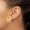 Black Bow Jewelry 18mm Polished and Twisted Love Knot Earrings in 14k Yellow Gold - 3 of 4