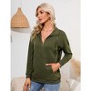 Women's Casual Long - Sleeve Collared Half - Zip Pullover Sweatshirt, Comfortable Top for Daily and Sports Wear - 4 of 4