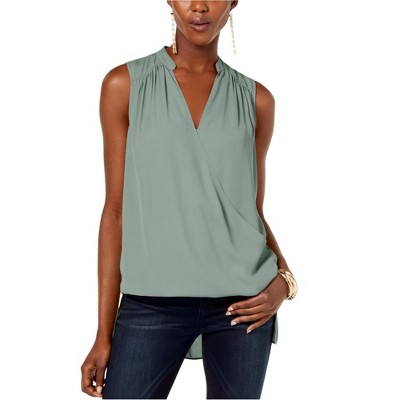I.N.C International Concepts Womens Hi-low Pullover Blouse, Green, XX-Large