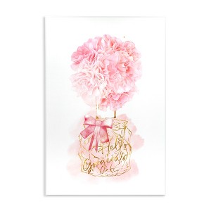 Stupell Industries Hello Gorgeous Pink Carnation Flower Blossom Glam Bottle Wall Plaque Art - 1 of 4