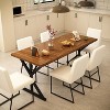 Vipbear living room dining table, rectangular wooden dining table for six people, kitchen dining table, metal table legs, suitable for dining room - 4 of 4