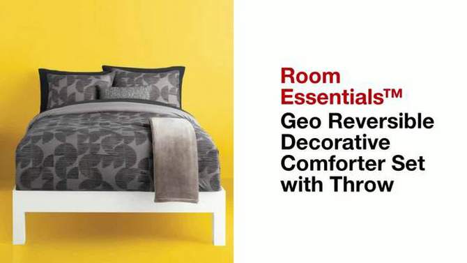 Geo Reversible Decorative Comforter Set with Throw - Room Essentials™, 2 of 11, play video