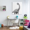 Stupell Industries Cute Monochrome Longneck Dinosaur Blue Glasses Design, 48" x 36" - 2 of 4