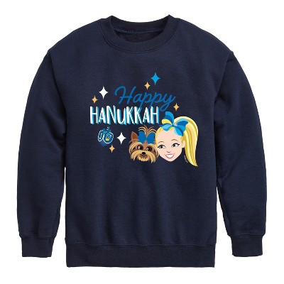 JoJo Siwa Happy Hanukkah Graphic Long Sleeve Fleece Sweatshirt - Navy - 2T