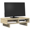 Aghana Digitals Sonoma Oak Engineered Wood Monitor Stand with 2 Storage Compartments, - 3 of 4