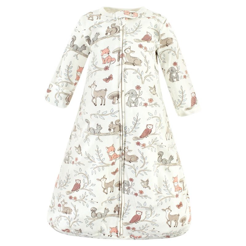 Hudson Baby Infant Girl Cotton Long-Sleeve Wearable Sleeping Bag, Sack, Blanket, Girl Woodland Pals Long Sleeve, 3 of 5