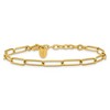 Chisel Stainless Steel Yellow IP-plated Elongated Open Link Paperclip Bracelet 7" with 1.25" Ext. - 4 of 4
