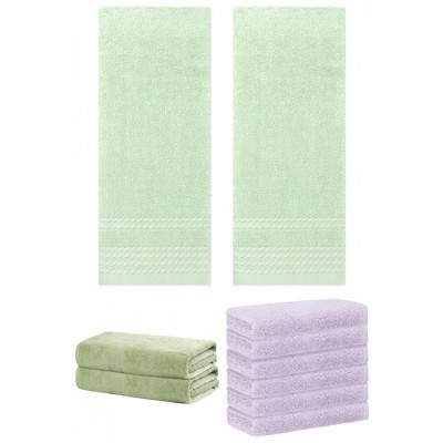 REGALWOVEN Striped Soft Absorbent Bathroom Cotton Towel Set 3 Pcs