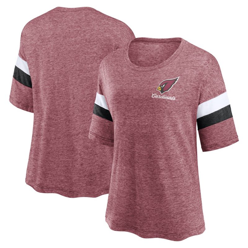 NFL Arizona Cardinals Women&#39;s Blitz Marled Left Chest Short Sleeve T-Shirt, 1 of 4