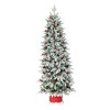 National Tree Company 5' Pre-lit Feel Real Snowberry Pine Half Artificial Christmas Tree with Clear Lights - 4 of 4
