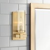 Stiffel Aron Modern Wall Light Sconce Brass Metal Hardwire 4 1/2" Fixture Clear Glass Cylinder Shade for Bedroom Bathroom Vanity Reading Living Room - 2 of 4