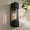 John Timberland Isabel 16" High Modern Outdoor Wall Light Fixture Mount Porch House Exterior Outside Weatherproof Black Metal Clear Glass Shade - 2 of 4