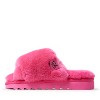 EZ Feet Women's Genuine Shearling X-Band Fuzzy Slide Slipper - 3 of 4