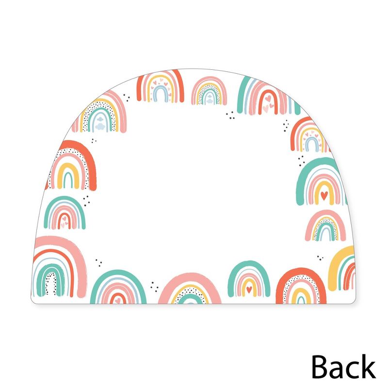 Big Dot of Happiness Hello Rainbow - Shaped Thank You Cards - Boho Baby Shower and Birthday Party Thank You Note Cards with Envelopes - Set of 12, 5 of 8