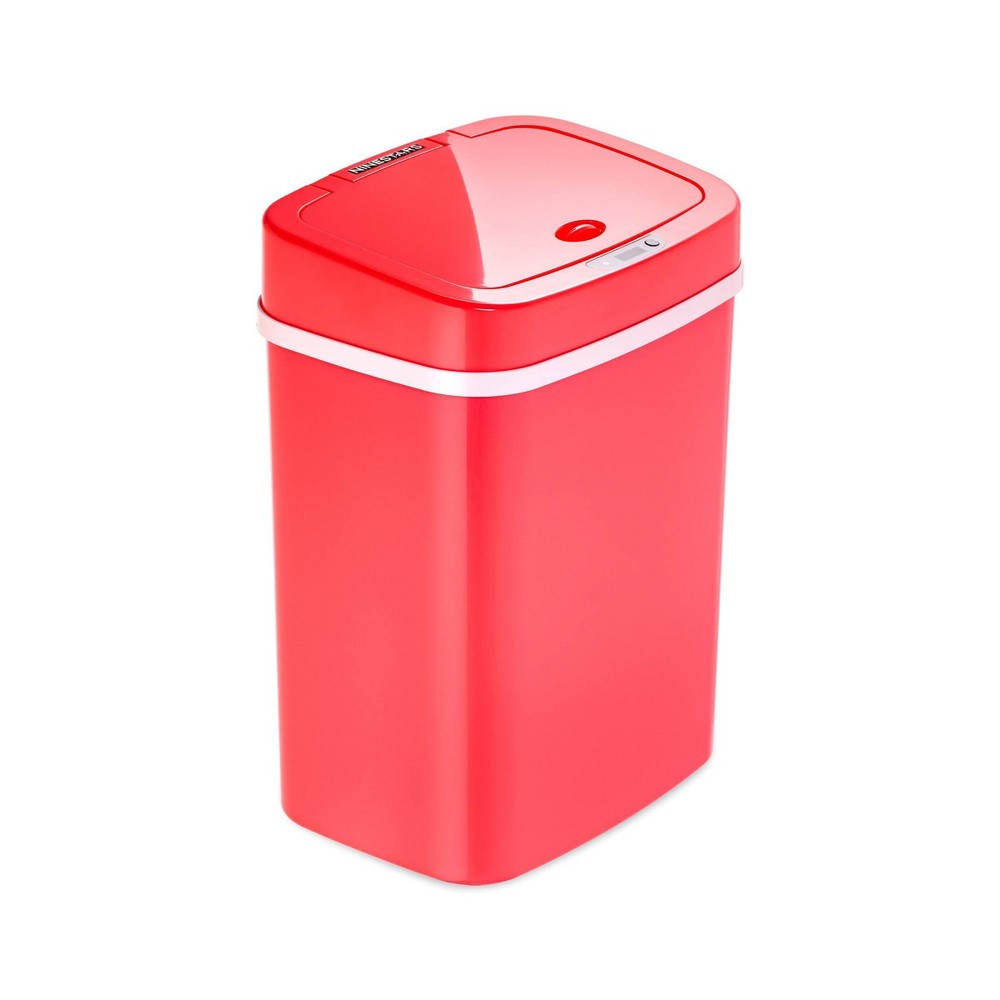 Photos - Waste Bin Nine Stars 3gal Motion Sensor Rectangular Shape Plastic Trash Can Red