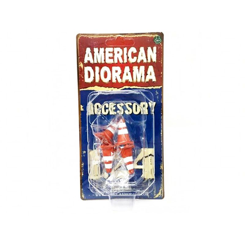 Traffic Cones Set of 4 Accessory For 1:24 Models by American Diorama, 3 of 4