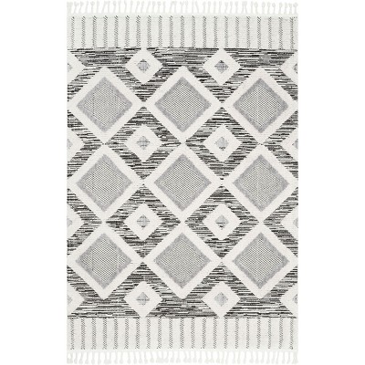 Nuloom Journey Shaggy Checkered Tiles Tassel Indoor Area Rug