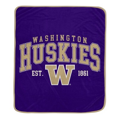 NCAA Washington Huskies Vintage Arch Block Flannel Fleece Blanket