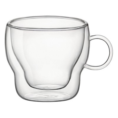Bormioli Rocco Double Wall Glass 3 Ounce Espresso Mug, Set of 2