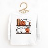 Halloween Bookshelf Ghosts - Toddler Long Sleeve Graphic Tee and Youth Long Sleeve Graphic T-Shirt - 2 of 3