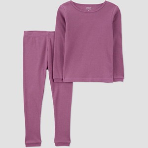 Carter's Just One You® Toddler 2pc Solid Long Sleeve Cotton T-Shirt & Pajama Set - 1 of 4