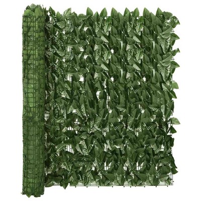 vidaXL Balcony Screen with Dark Green Leaves 157.5"x39.4"