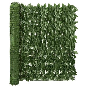 vidaXL Balcony Screen with Dark Green Leaves 157.5"x39.4" - 1 of 4